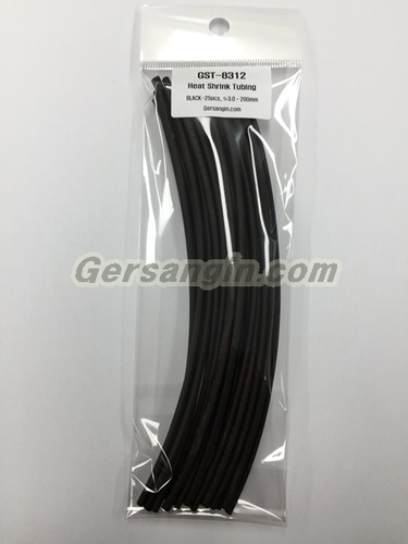 GST-8312_열수축튜브 Heat Shrink Tubing Black-25pcs_Φ3.0*200mm