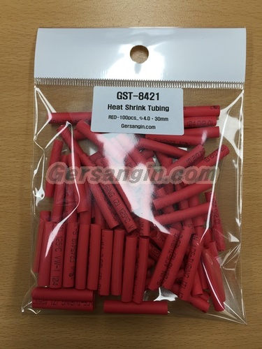 GST-8421_열수축튜브 Heat Shrink Tubing Red-100pcs_Φ4.0*30mm
