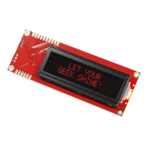 시리얼 16x2 캐랙터 LCD - Red on Black 5V