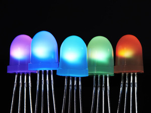 [A1734] NeoPixel Diffused 8mm Through-Hole LED - 5 Pack