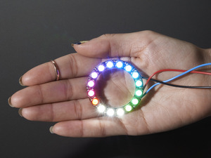 [A2856] NeoPixel Ring - 16 x 5050 RGBW LEDs w/ Integrated Drivers - Cool White - ~6000K