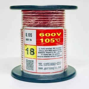 [GSH-151821] UL1015-AWG18_20 (20M) (빨간색)/난연성 전선 연선 600V_105℃ 사양
